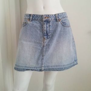 Denim Mini Skirt 90s Vintage Cut Off Jean Skirt
